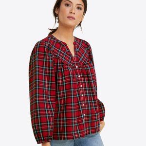 Button-Front Top in Angie Plaid